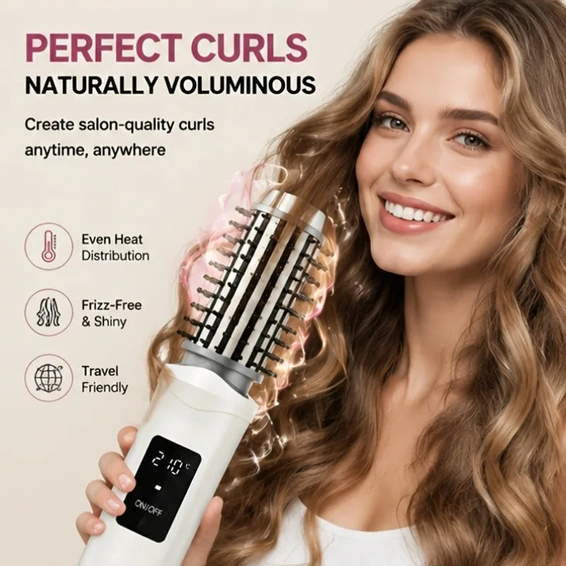 Cordless Ionic Hair Straightener Brush – USB-C