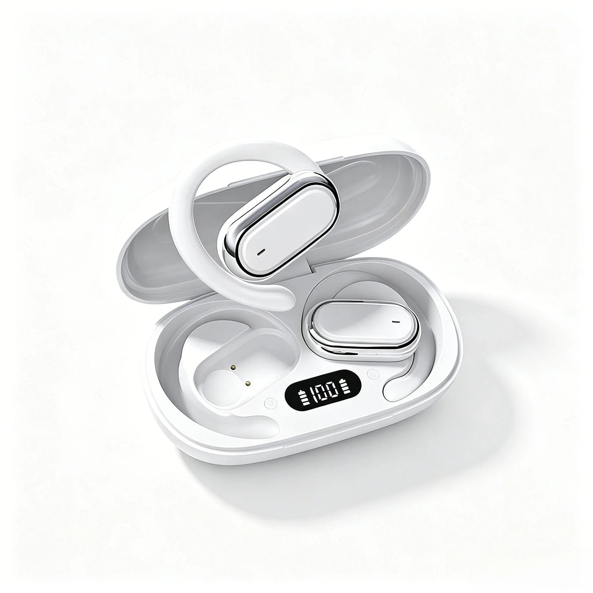 Wireless OWS Earhook Microphone Earphones with Smart LED Display Bluetooth 5.3 Earbuds for Enhanced Sound Comfort Headphones