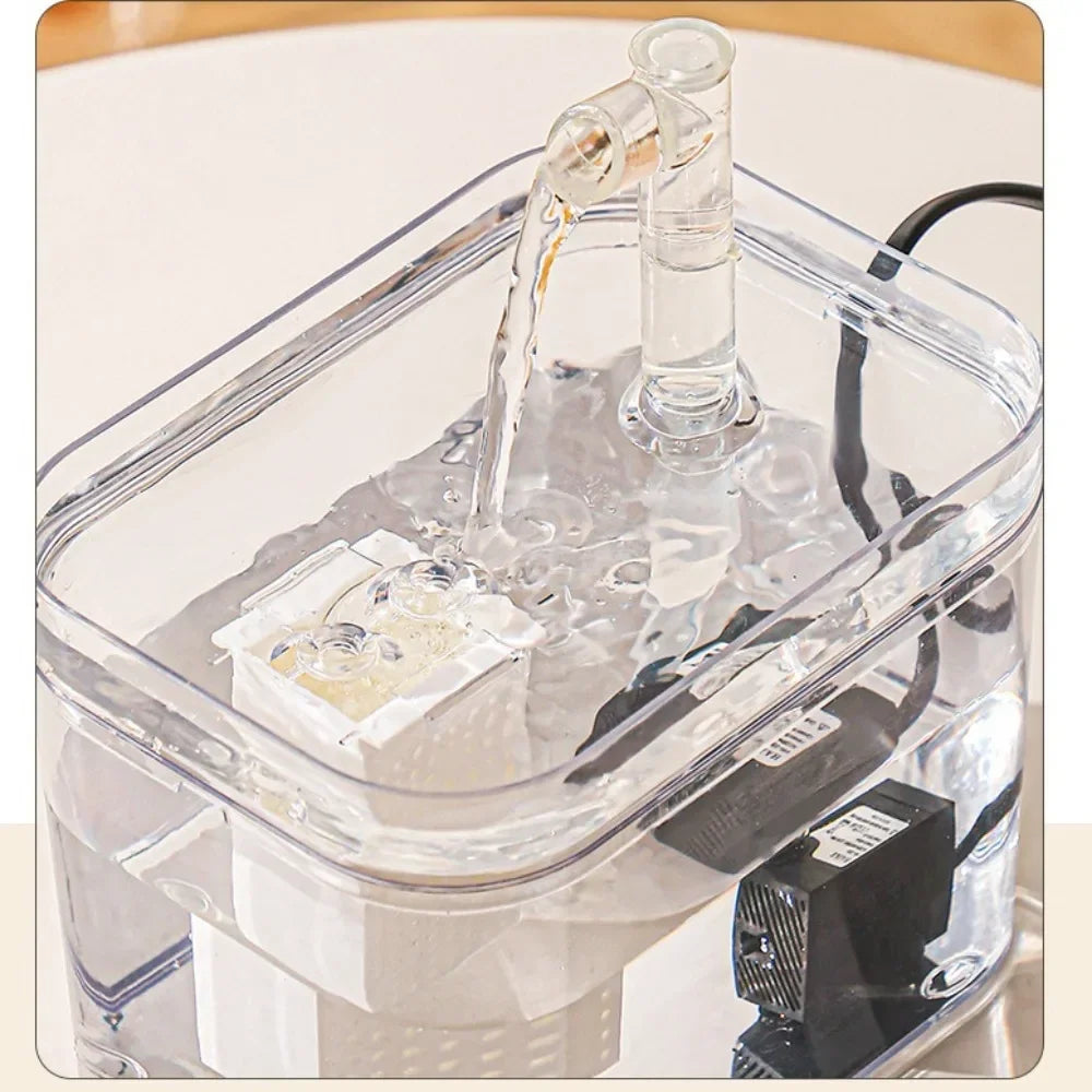 Transparent Pet Water Fountain – 1.5L