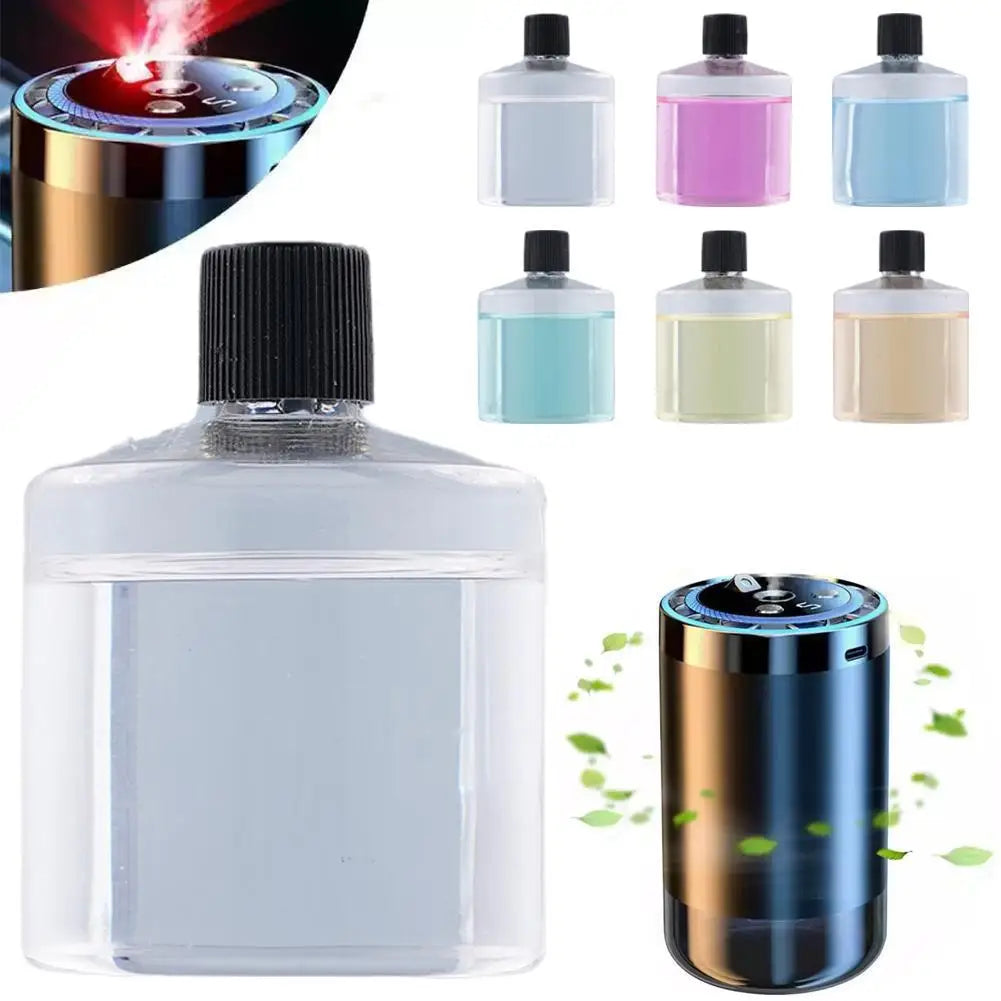 Smart Car Air Freshener With LED Light Adjustable Mist Volume USB Rechargeable Vehicle Aroma Humidifier For Car Interior