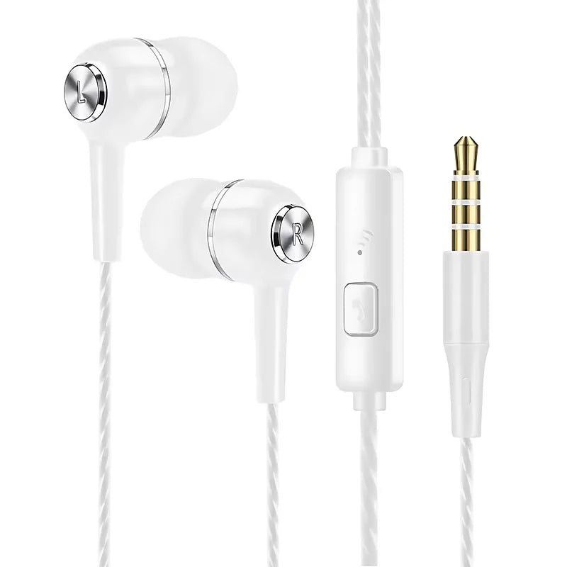 3.5mm Wired Earphones with Mic – Heavy Bass