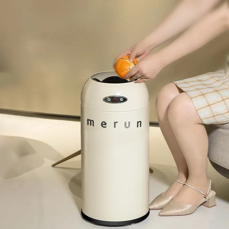 Smart Trash Can Stainless Steel Automatic Sensor Litter Bins Kitchen Bedroom Trash Cans Living Room Garbage Can Toilet Rubbish