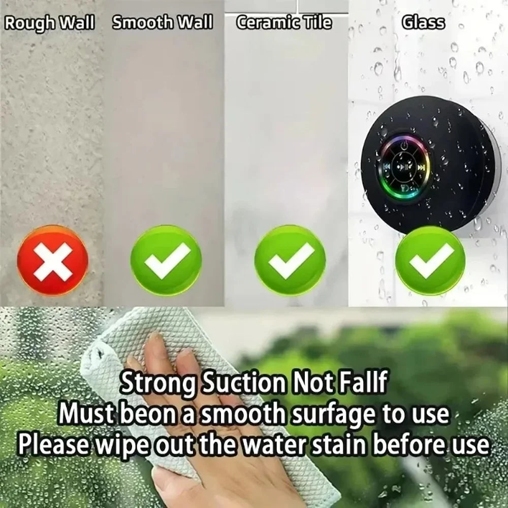Mini Suction Cup Bluetooth Speaker – IPX4 Waterproof
