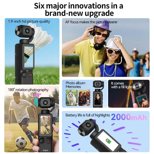 1080P Sports Camera with 180° Rotating Lens