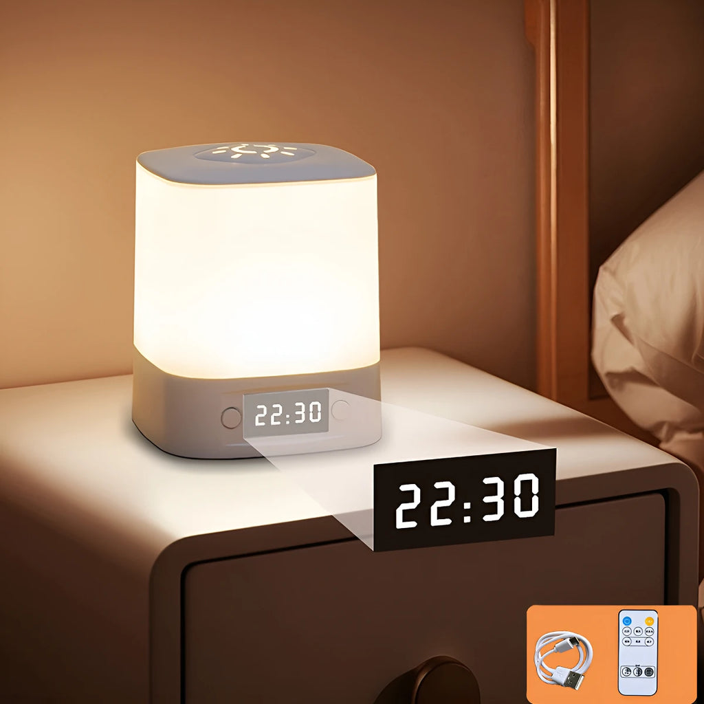 LED Night Light with Clock – Rechargeable