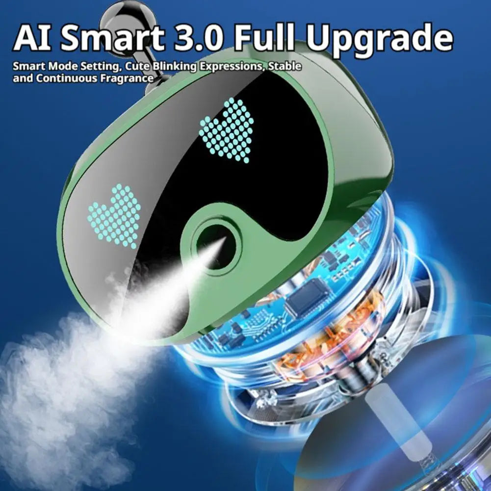 Smart Car Air Freshener AI Rechargeable Car Aroma Diffuser Smart eyes 4 Levels of Adjustable Intelligent Car Diffuser Gift
