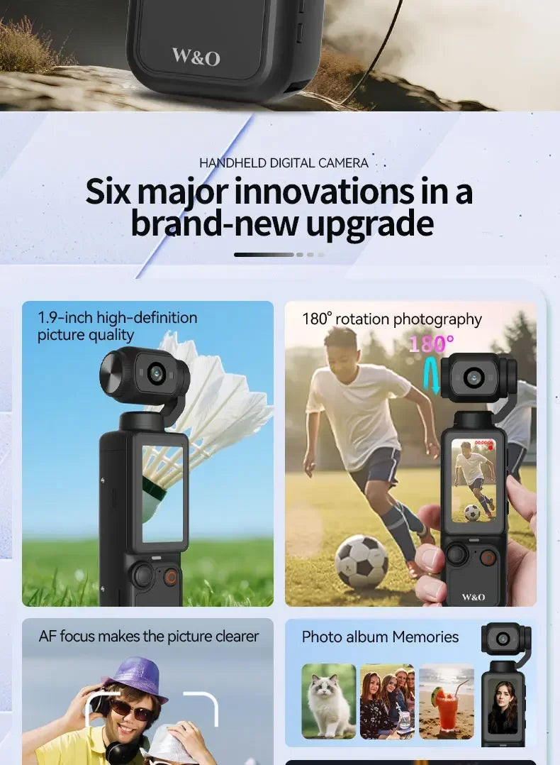 4K Pocket Action Camera with 3-Axis Gimbal