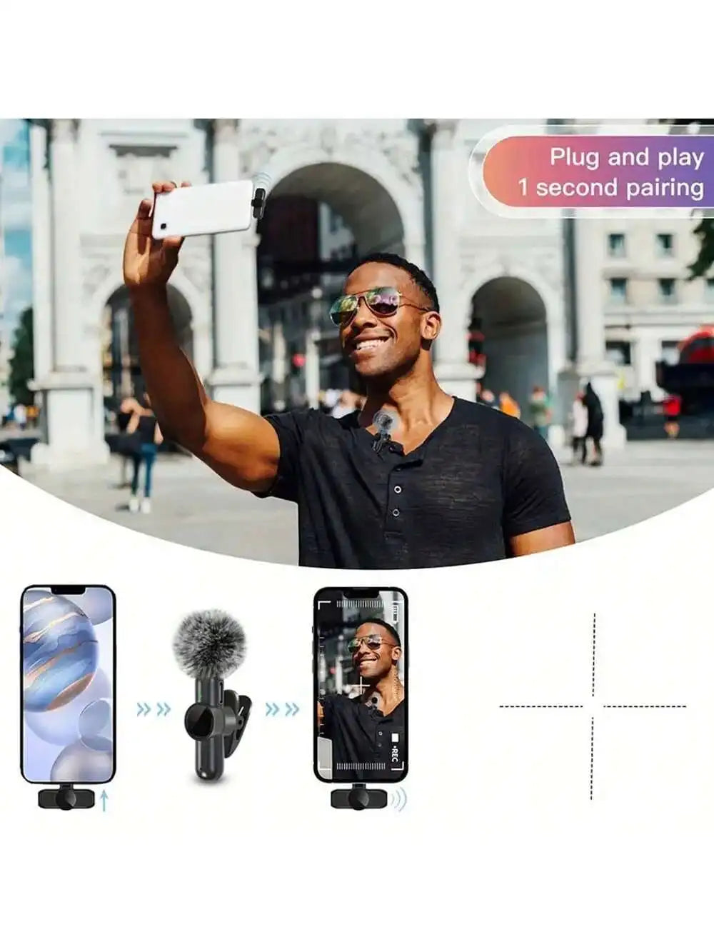 Wireless Lavalier Microphone for Phone (Type-C / iPhone)