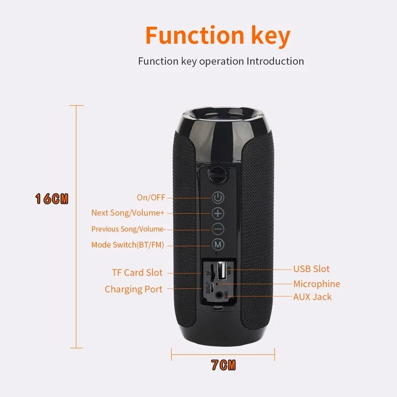 Portable Wireless Bluetooth Speaker with FM Radio