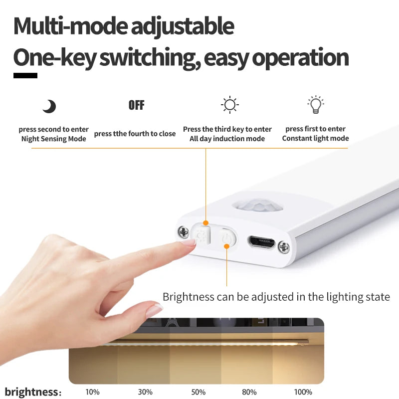 3-Color Motion Sensor Cabinet Light – 10 to 50cm