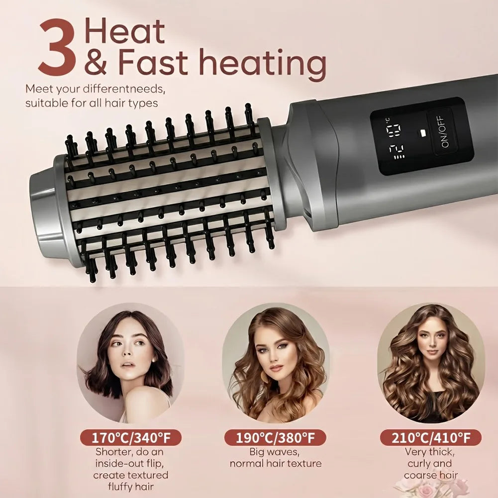 Cordless Ionic Hair Straightener Brush – USB-C