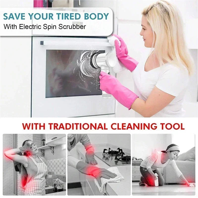 5-in-1 Electric Spin Scrubber for Bathroom