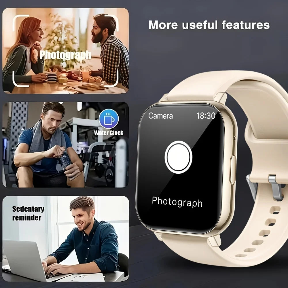 Smart Watch, 1.83-Inch Touch Screen, with Call/Message Reminders, Multi-Dial/Multi-Sports Modes/Pedometer/Activity Tracking