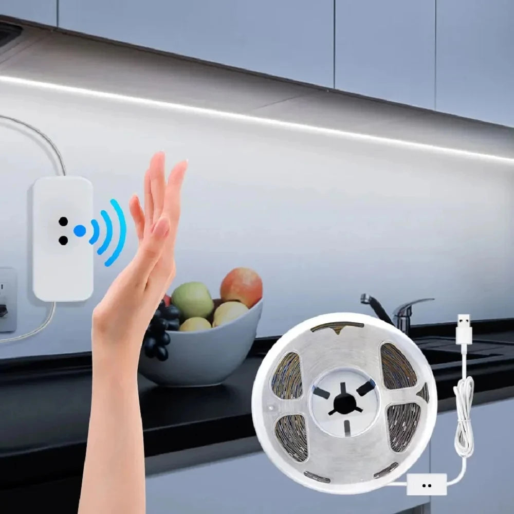 Smart USB Led Strip Light SMD2835 5V Motion Sensor Hand Scan ON OFF Control Backlight Tape for TV Kitchen Cabinet Wardrobe