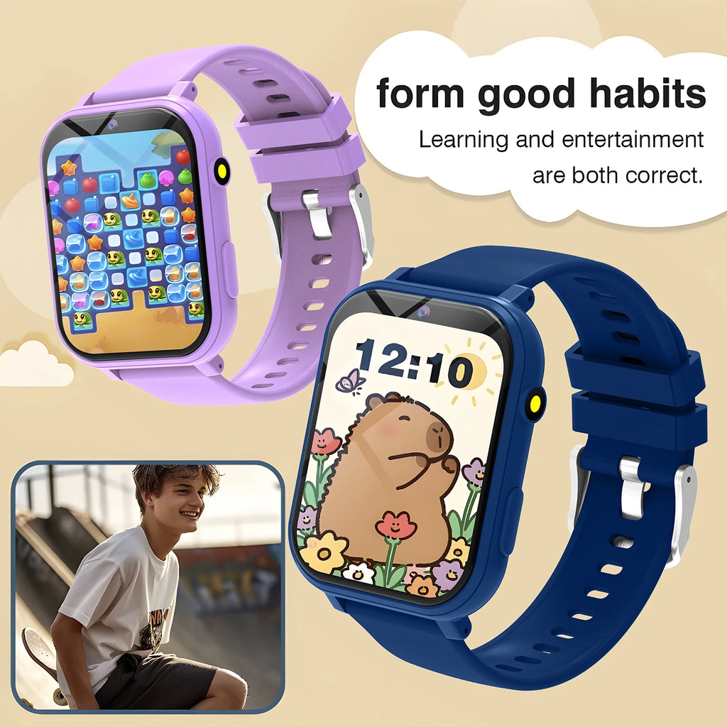 Kids Smart Watch Games Camera Flashlight Sleep Monitoring High-capacity Battery Step Counter Boy Girl Children Smartwatch Gifts