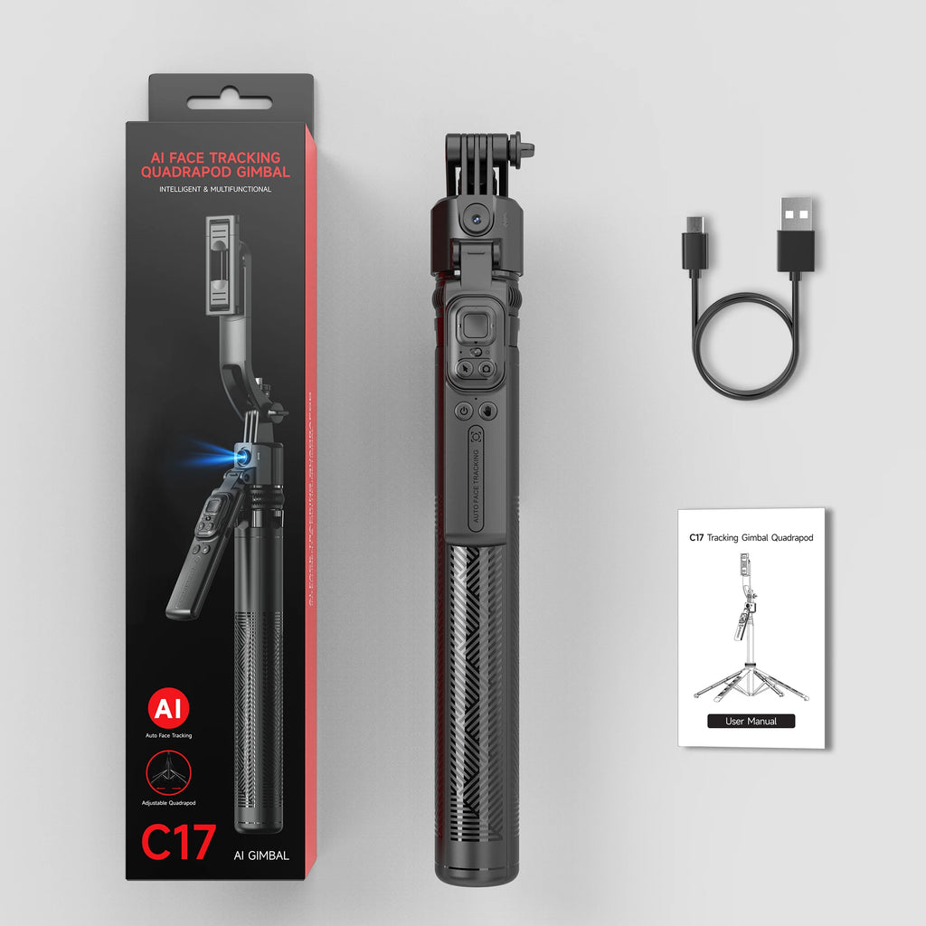 AI Face-Tracking Gimbal Selfie Stick Tripod