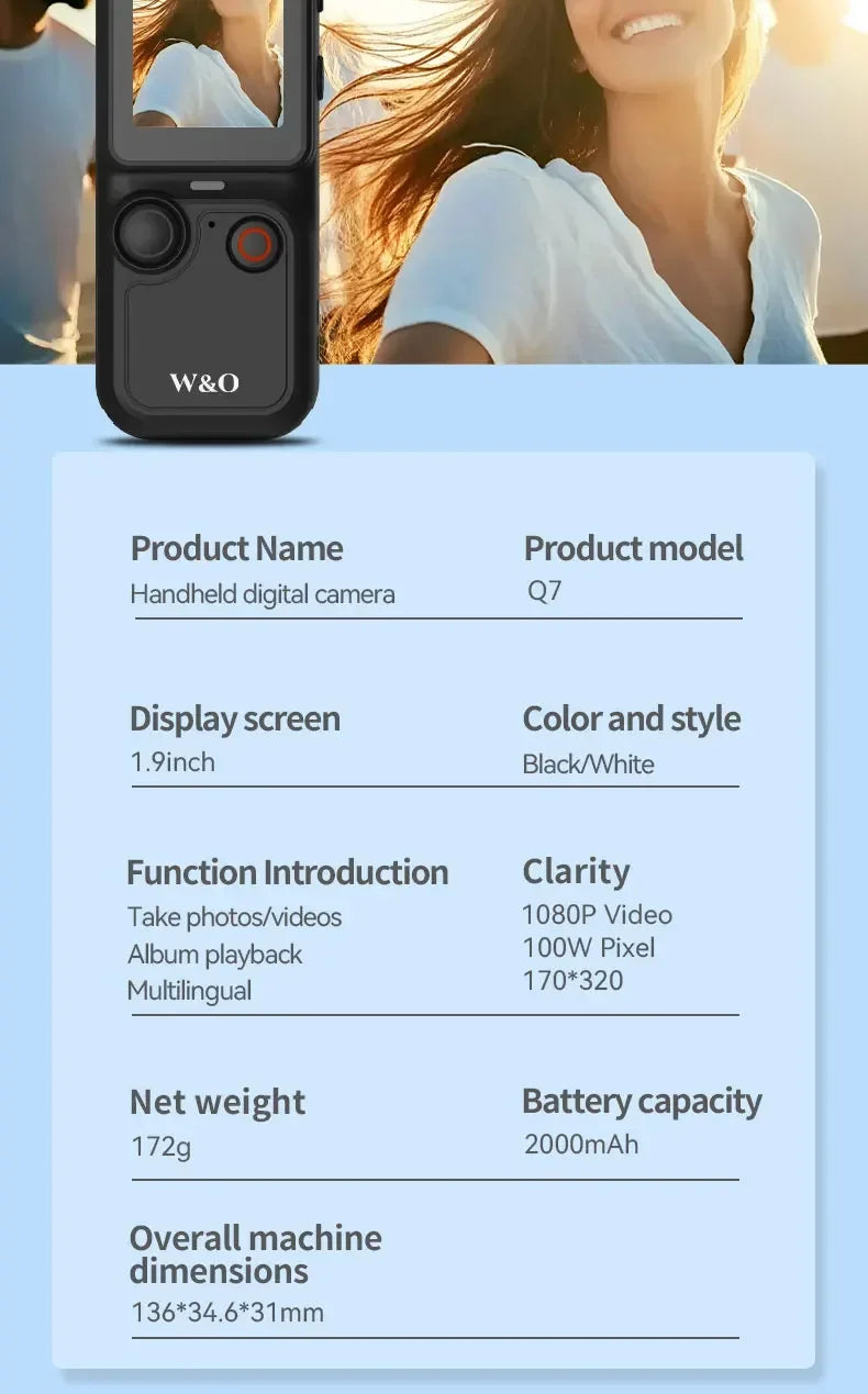 4K Pocket Action Camera with 3-Axis Gimbal