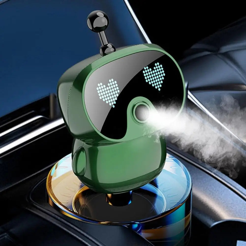 Smart Car Air Freshener AI Rechargeable Car Aroma Diffuser Smart eyes 4 Levels of Adjustable Intelligent Car Diffuser Gift