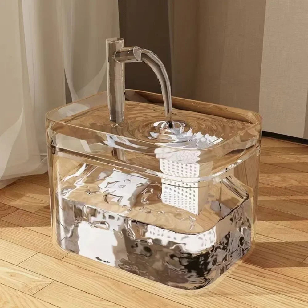 Transparent Pet Water Fountain – 1.5L
