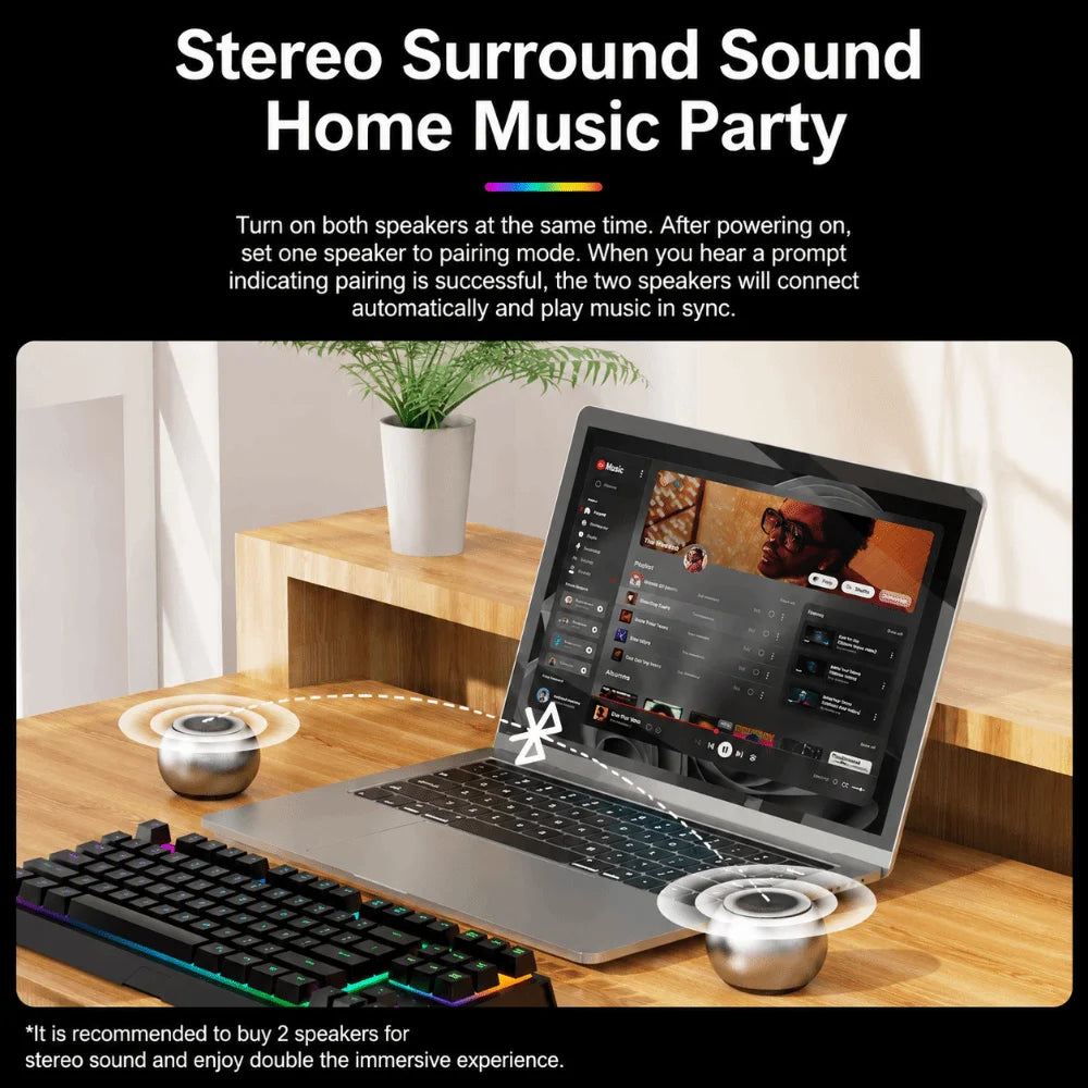 Metal Portable Bluetooth Speaker – TWS Pairing