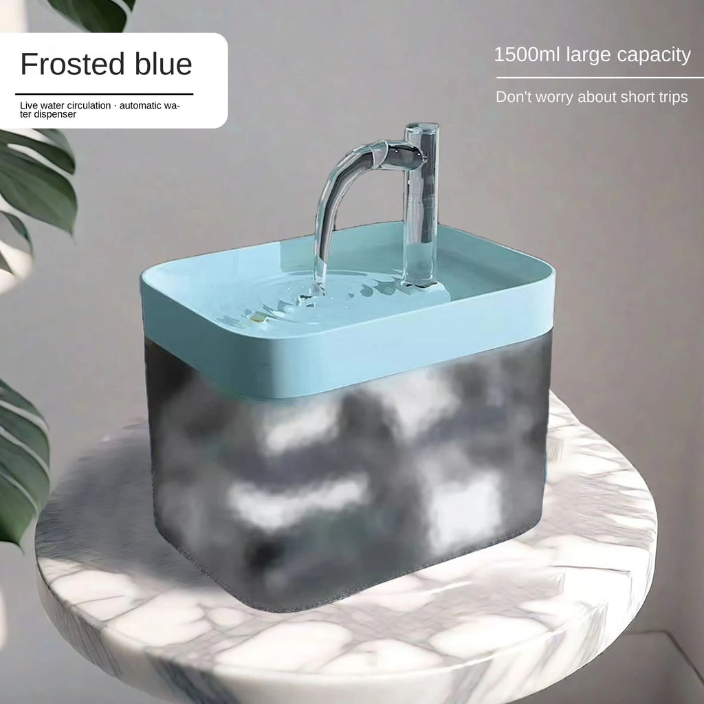 Transparent Pet Water Fountain – 1.5L
