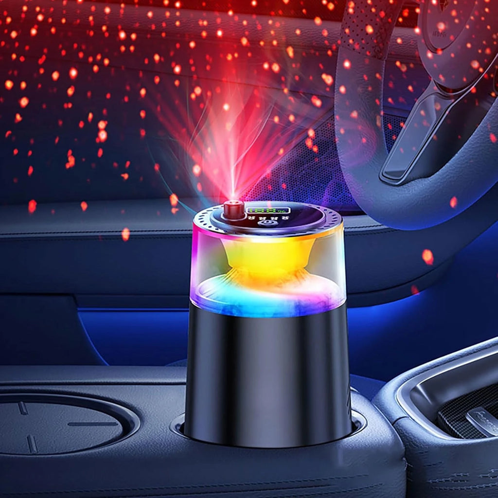 Smart Car Air Freshener With RGB Ambient Light, Galaxy Cloud Mist, Auto On/Off, Built-in Battery, Car Aroma Diffuser, Home, Offi