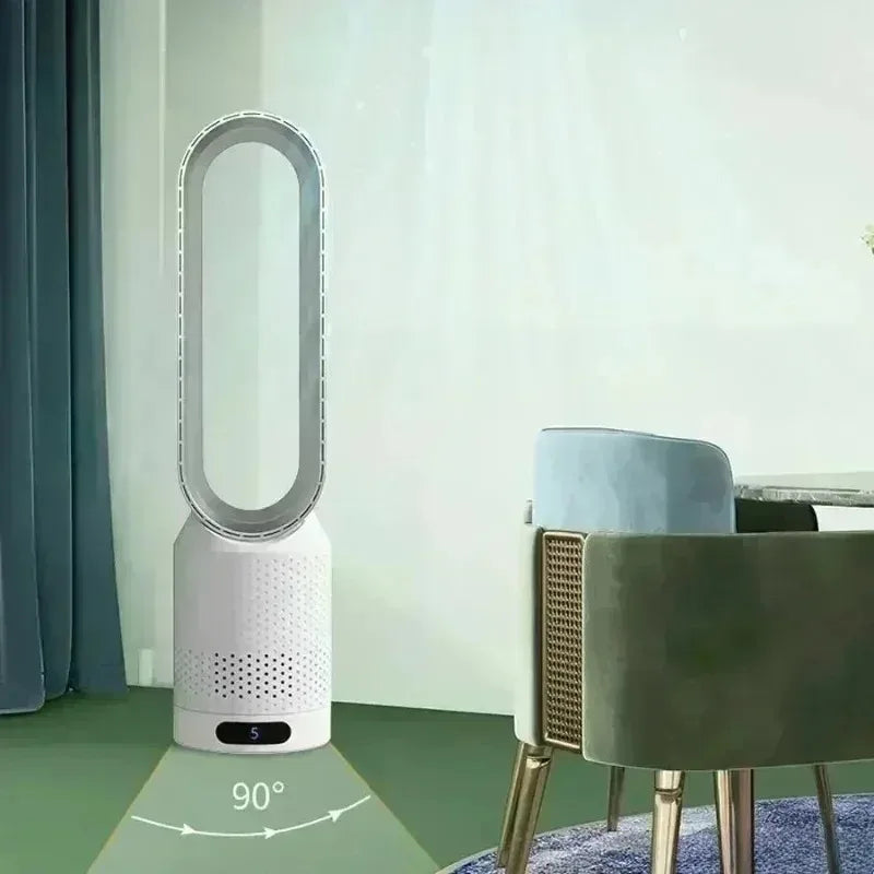 Smart Bladeless Tower Fan with Remote – 8 Speeds