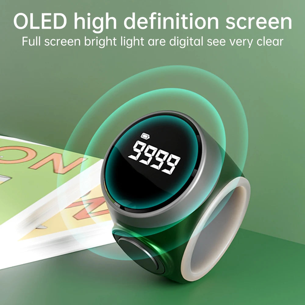 OLED Smart Zikr Ring with Bluetooth App