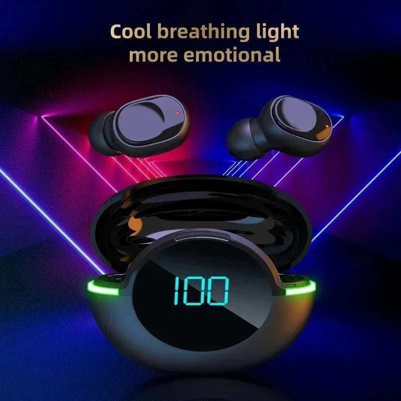 Wireless TWS In-Ear Bluetooth 5.3 Earbuds Sports Headphones with Waterproof Noise Reduction Digital Display Gaming Earphones