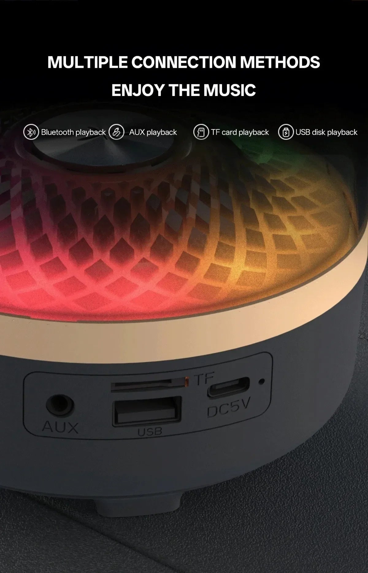Portable Bluetooth 5.3 Soundbar with RGB Light