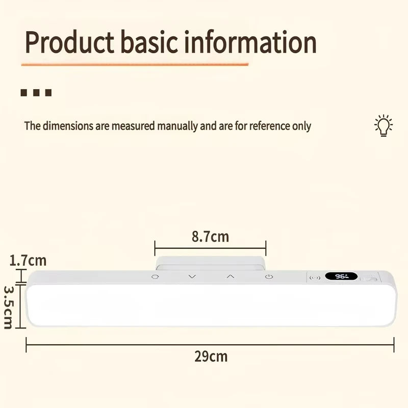Smart Touch Table Lamp Magnetic Desk Lamp Bulit-in 2000mAh Battery for Reading Cabinet Mirror Bedside Rechargeable Night Lights