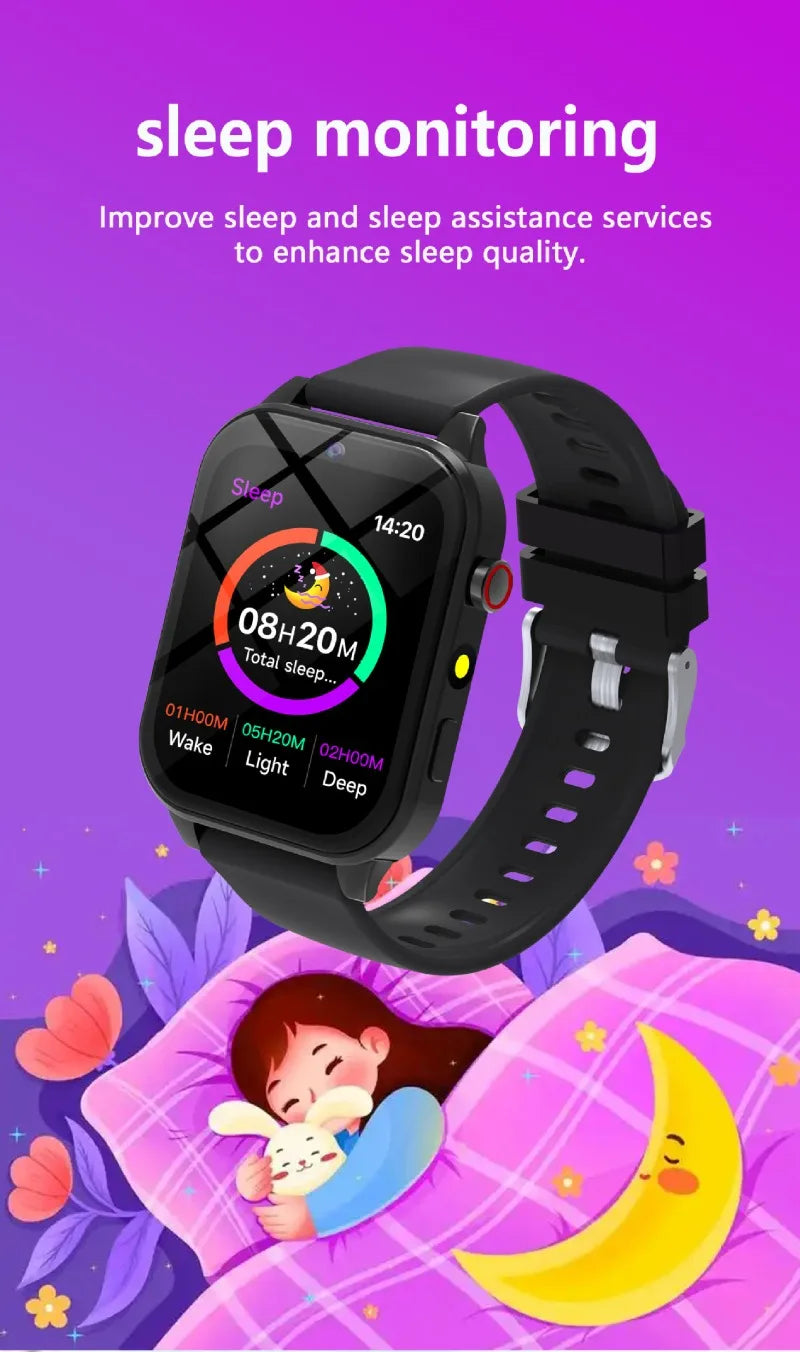 Smartwatch Children's Games Watch 1.83 Inch Display Screen Sleep Monitor Camera Alarm Clock Kids Bracelet for Boys Girls Gifts