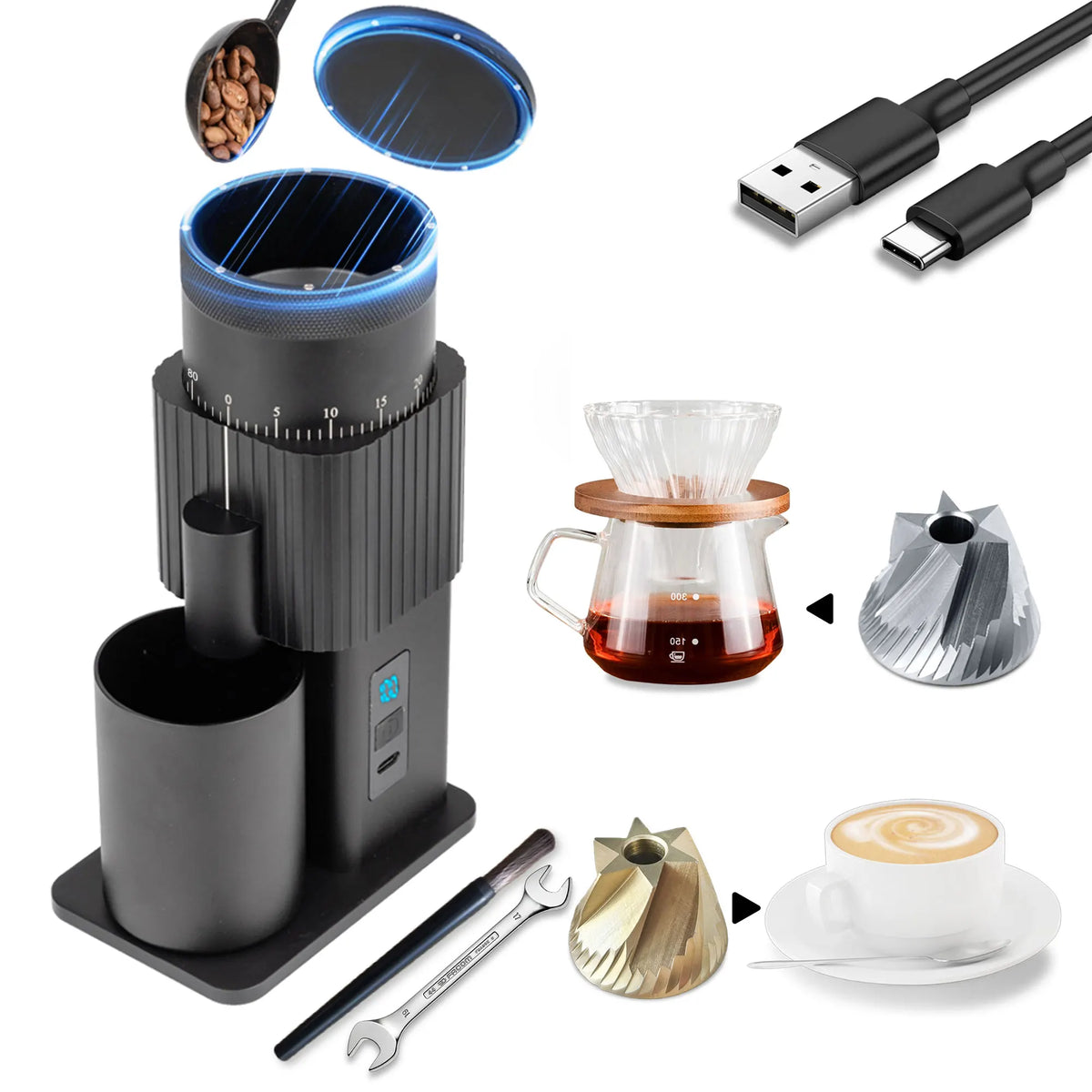 Portable Electric Coffee Grinder – USB Rechargeable