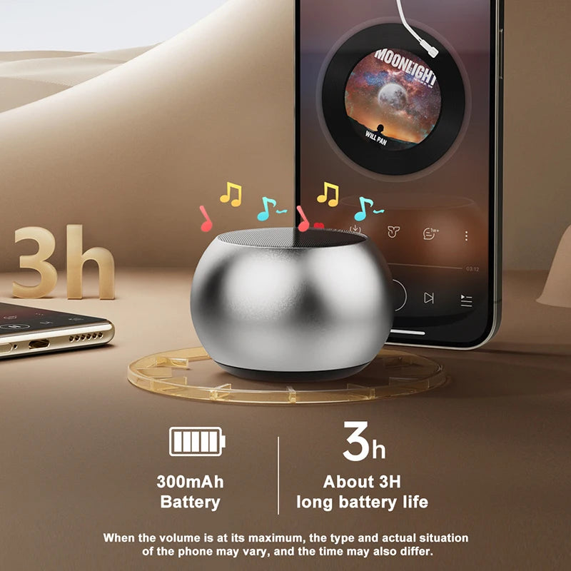Metal Mini Bluetooth Speaker with Deep Bass