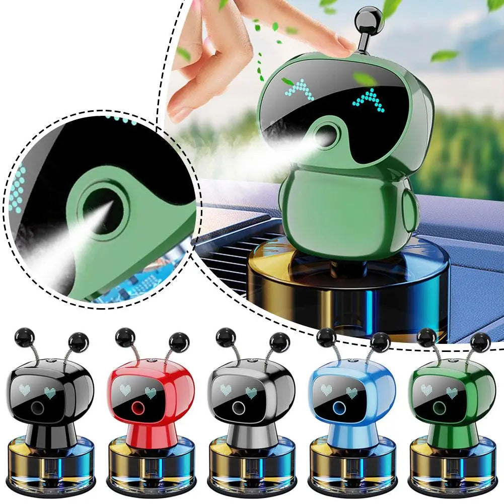 Smart Car Air Freshener AI Rechargeable Car Aroma Diffuser Smart eyes 4 Levels of Adjustable Intelligent Car Diffuser Gift