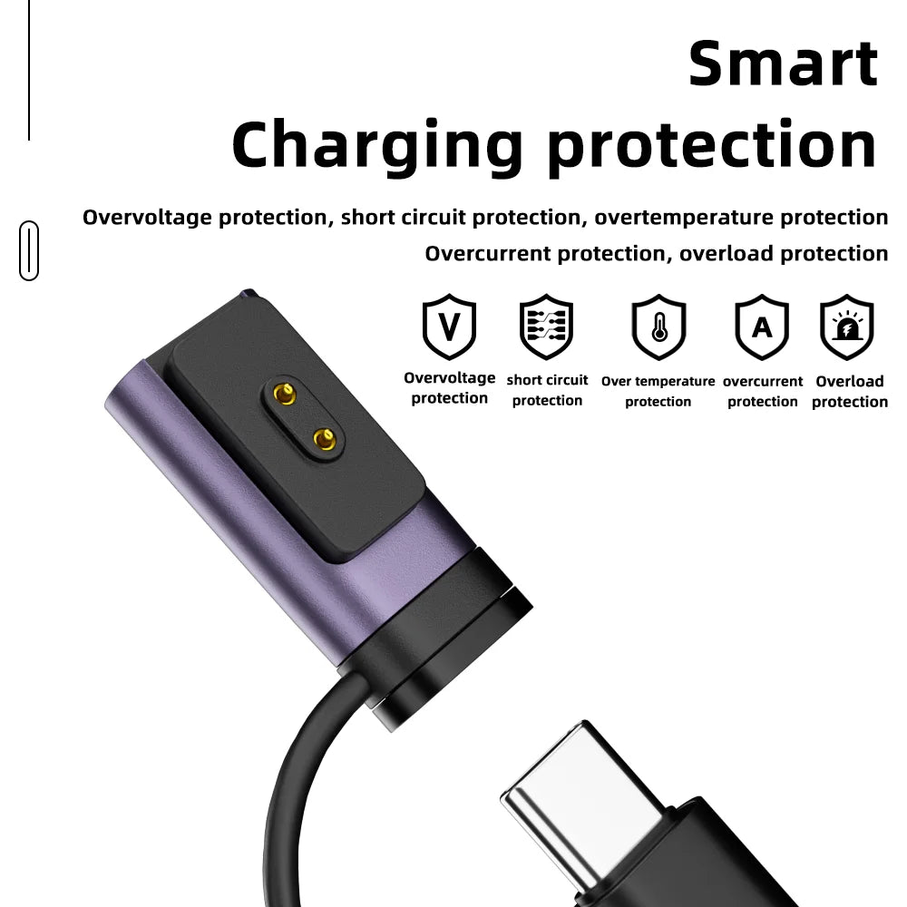 Type C Charging Adapter for Xiaomi Band 10/9/8 Redmi Watch 5/4 Portable USB C Charging Converter Plug