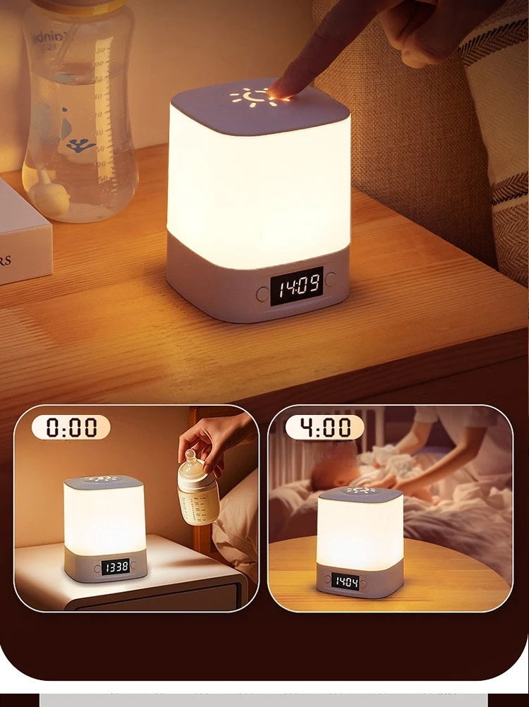 LED Night Light with Clock – Rechargeable