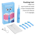 Rechargeable Smart Toothbrush for Children Cleaning Whitening & Massage 3 Modes IP67 Electric Cartoon Toothbrush 2-Min Timer