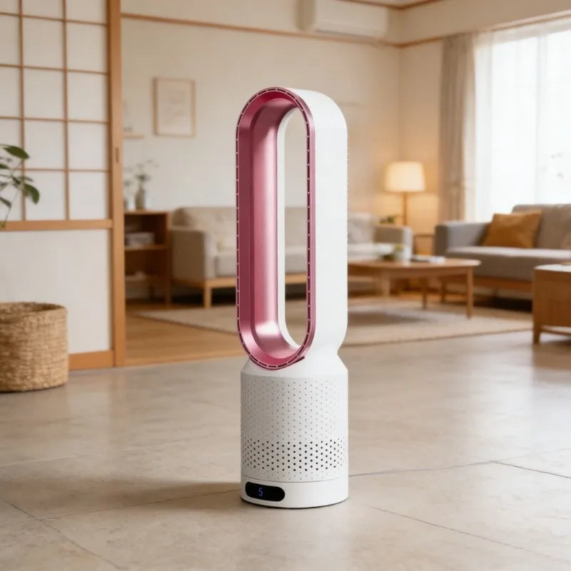 Smart Bladeless Tower Fan with Remote – 8 Speeds