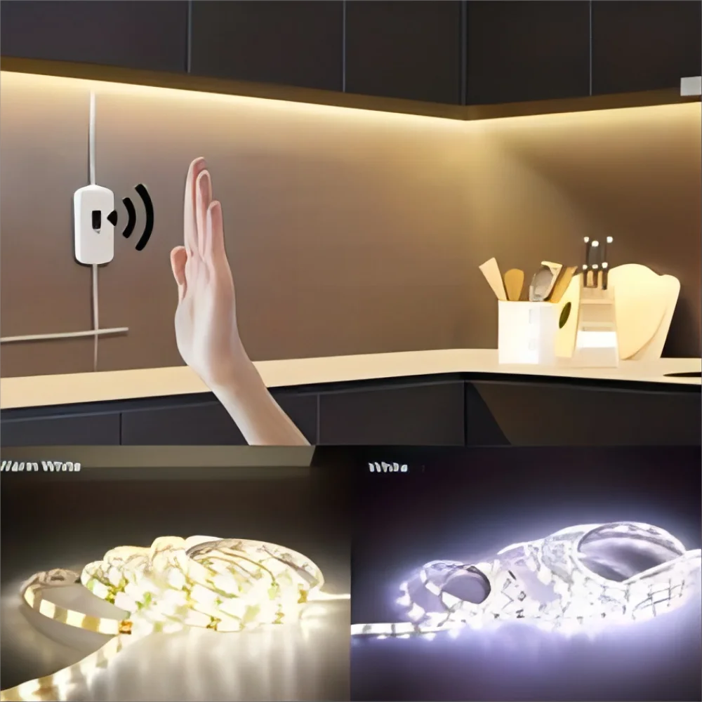 Smart USB Led Strip Light SMD2835 5V Motion Sensor Hand Scan ON OFF Control Backlight Tape for TV Kitchen Cabinet Wardrobe