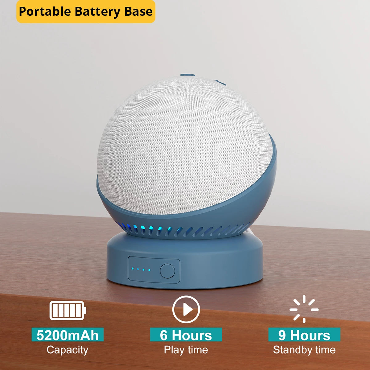 5200mAh Battery Base for Echo Dot 4th & 5th Gen