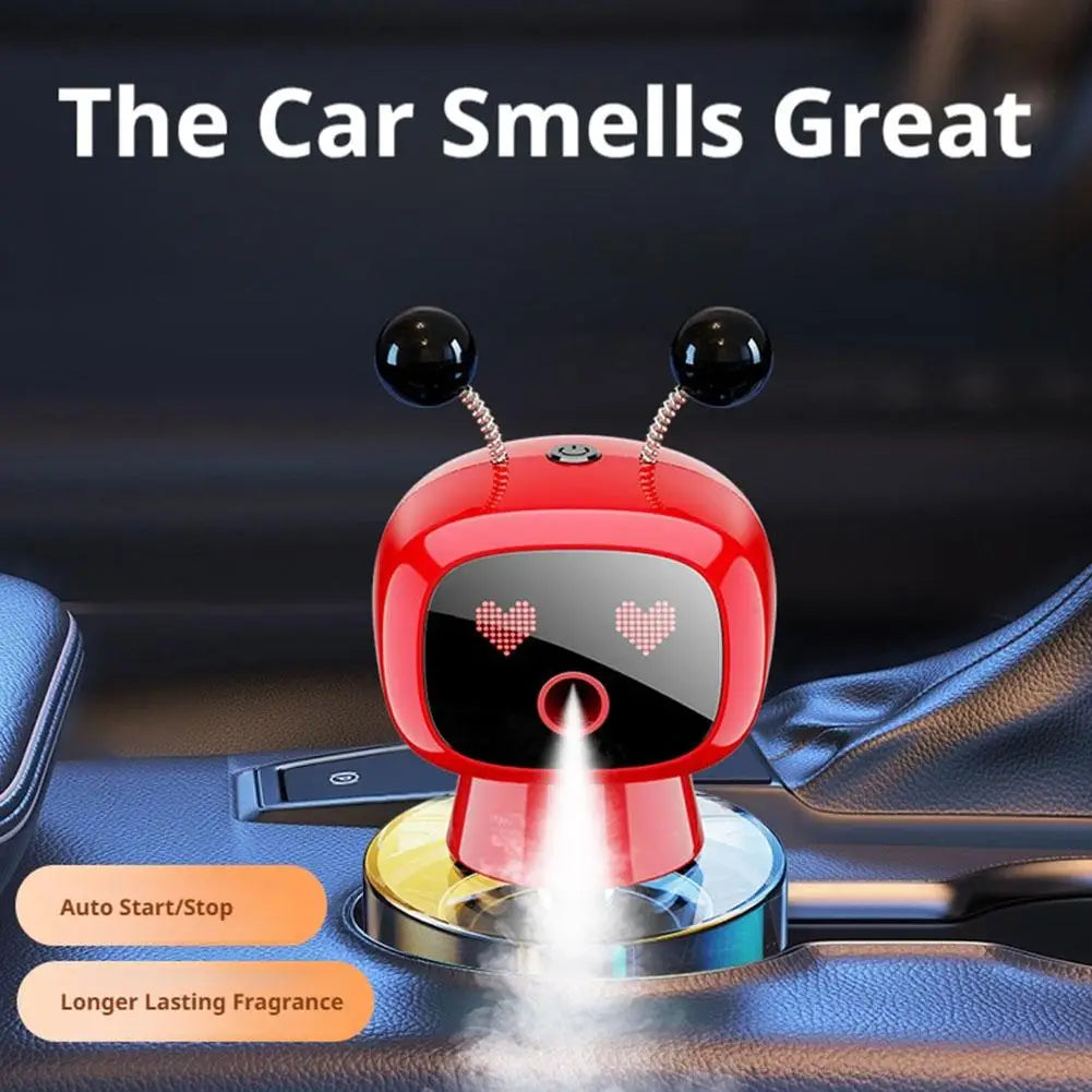 Smart Car Air Freshener AI Rechargeable Car Aroma Diffuser Smart eyes 4 Levels of Adjustable Intelligent Car Diffuser Gift