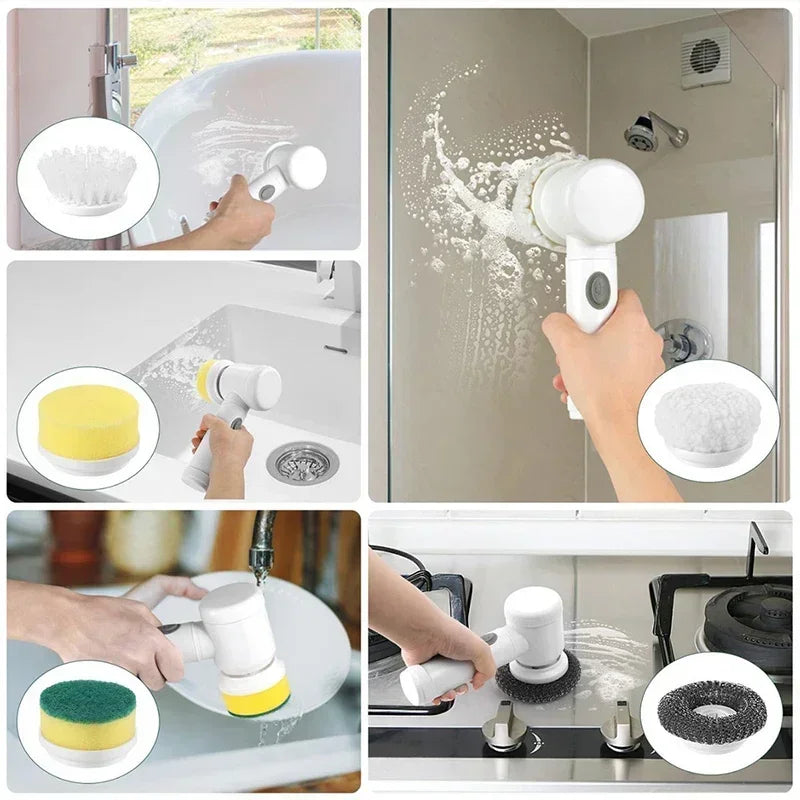 5-in-1 Electric Spin Scrubber for Bathroom