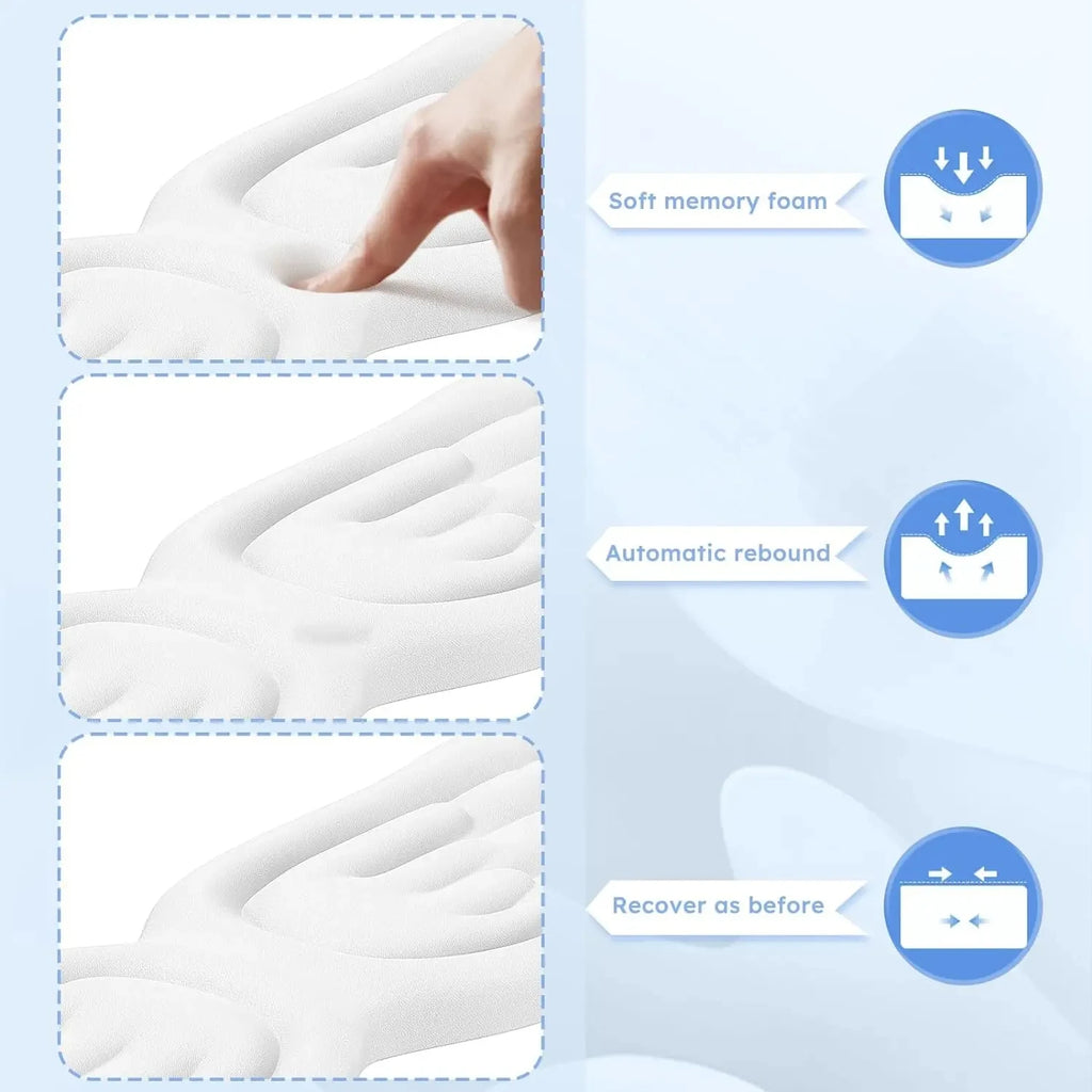 Angel Wings Shaped Keyboard Mouse Wrist Rest Wing Memory Foam Anti-slip Silicone Ergonomic Wrist Guard Table Mat Mouse Pad Set