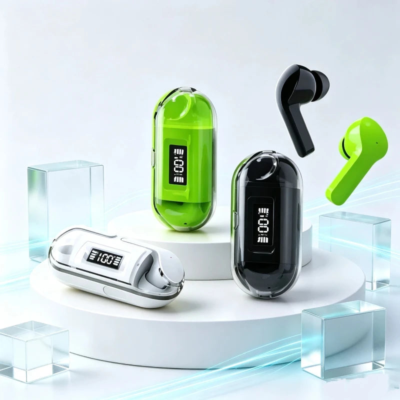 TWS Wireless TWS Bluetooth Earphone with LED Display Touch Noise Canceling Earbuds Sports Music Game Headset Waterproof