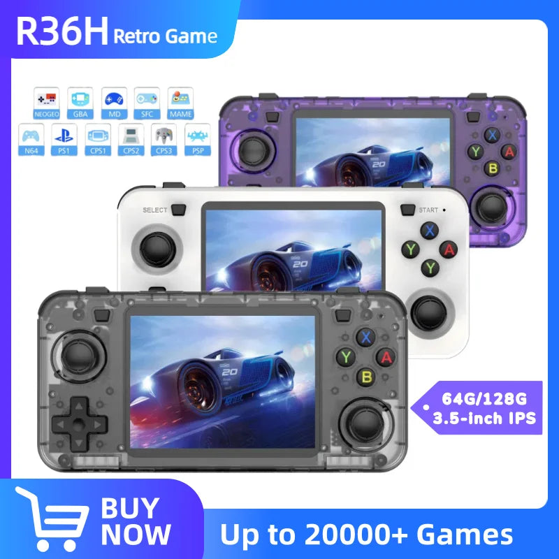 R36H Retro Handheld Game Console – 3.5" IPS