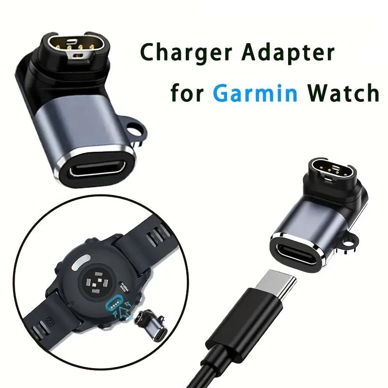 Type C to 4pin Charger Adapter Connector for Garmin Fenix 7/6/5/6X/5X/ Venu 2 Plus Watch Charging Converter