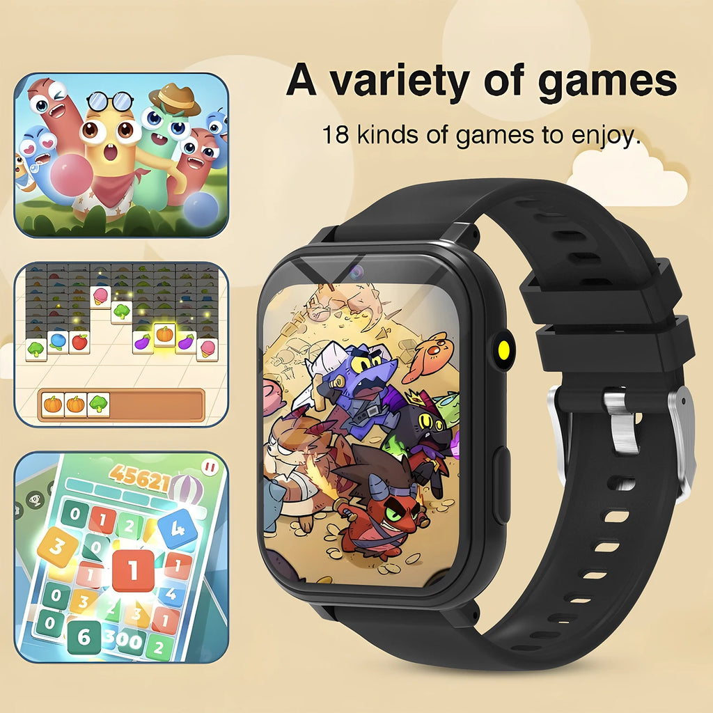 Kids Smart Watch Games Camera Flashlight Sleep Monitoring High-capacity Battery Step Counter Boy Girl Children Smartwatch Gifts