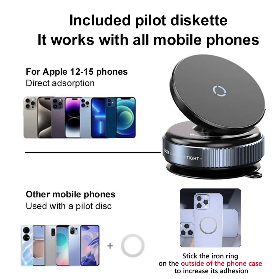 MagSafe Vacuum Suction Car Phone Mount