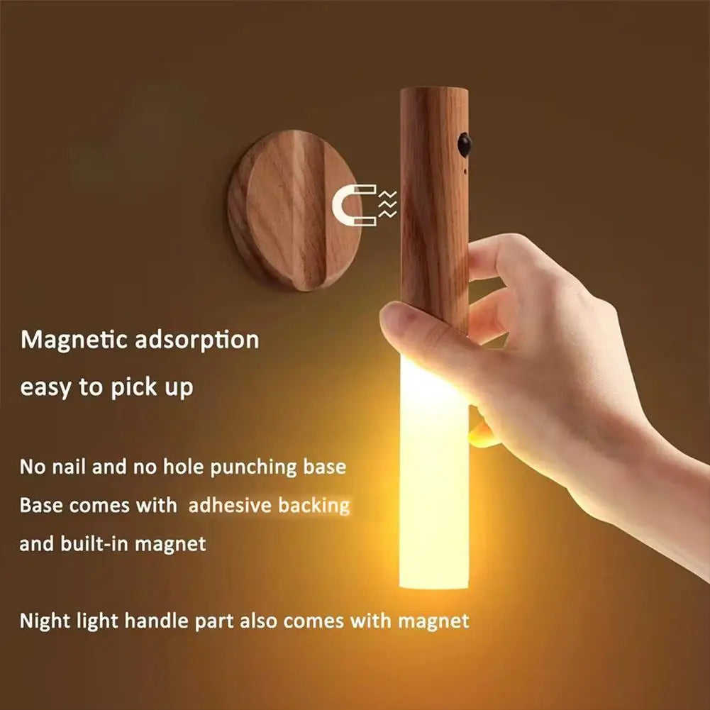 Smart Motion Sensor Night Light LED Rechargeable Magnetic Wall Lamp Portable for Hallway Bedroom Stairs Bathroom Cabinets Decor